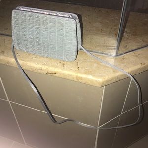 Judith Leiber Satin Light Gray&Swarovski Crystals